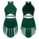 Mädchen Tanzkleid mit Ausschnitten und Tüllrock Polyester Elastan für Auftritte Szenischer und Moderner Tanz 7