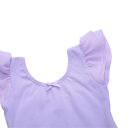 Mädchen Tanzkleid mit kurzen Puffärmeln und leichter Chiffon-Rock, Baumwoll-Body mit Elasthan für Ballett, Tanz und Gymnastik 6