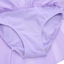 Mädchen Tanzkleid mit kurzen Puffärmeln und leichter Chiffon-Rock, Baumwoll-Body mit Elasthan für Ballett, Tanz und Gymnastik 7