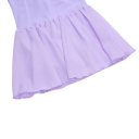 Mädchen Tanzkleid mit kurzen Puffärmeln und leichter Chiffon-Rock, Baumwoll-Body mit Elasthan für Ballett, Tanz und Gymnastik 9