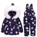 Mädchen Winterset mit Punkten - Jacke und Hose J2505 4