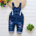 Mädchenjeans mit Latz und Hasenmotiv 1
