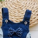 Mädchenjeans mit Latz und Hasenmotiv 2