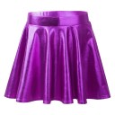 Mädchenrock Einfarbig Glänzend Über dem Knie Polyester Spandex Elastischer Festrock für Mädchen 10