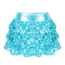 Mädchenrock Einfarbig mit Raffung und Pailletten Über dem Knie Polyester Festlicher Glitzerrock für Mädchen 5