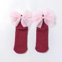 Mädchensocken mit großer Schleife und Perlen 12