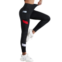 Magas derekú, hálós jóga leggings, hasformáló oldalsó zsebekkel, elasztikus sportleggings áttetsző oldalsó panelekkel 3