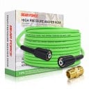 Magasnyomású tömlő nyomásmosókhoz 10 m M22 14 és 15 mm csatlakozókkal 200 bar Puha PVC S sárgaréz csatlakozó Zöld Autómosáshoz 1