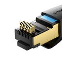 Magassebességű Cat8 SFTP RJ45 kábel 40Gbps 2 m PVC fekete 2000 MHz kerek kivitel a stabil ethernetes csatlakozáshoz 2