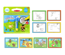 Magic Water Colouring Book with Farm Animals Reusable Drawing 19x20 cm Paper Green Book with Pen for Children 2