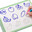 Magisch tekenboek met fruit en een verdwijnpen 12 × 17 cm herbruikbaar tekenboek voor kinderen om over te trekken 2