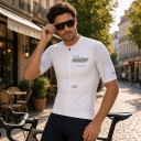 Maglia da ciclismo da uomo con maniche corte e zip a tutta lunghezza con pannelli laterali in rete e colletto per bici da strada 5