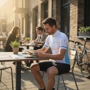 Maglia da ciclismo da uomo con maniche corte Zip a tutta lunghezza 90 % poliestere e 10 % Lycra Bianca con pois neri e dettagli turchesi 7