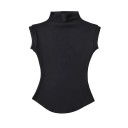 Maglietta aderente da donna con colletto alto senza maniche Top elegante con colletto alto Taglio slim Camicia alla moda per il lavoro 1