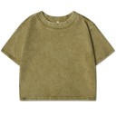 Maglietta crop rosa da donna Top corto a maniche corte Stile streetwear Taglio comodo Materiale di cotone Moda estiva Abbigliamento casual 5