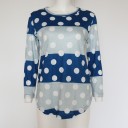 Maglietta da donna a righe con maniche lunghe e pois 2
