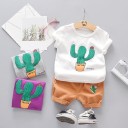 Maglietta e pantaloni corti da bambino con cactus L1720 1