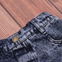 Maglietta e pantaloni corti in denim per ragazze L1399 6