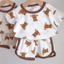 Maglietta e pantaloni corti per bambini con orsi L1477 2