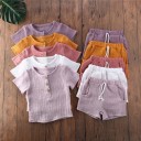 Maglietta e pantaloni corti per ragazza L1415 2