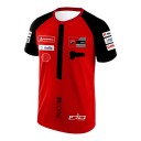 Maglietta rossa da uomo con maniche corte nere in stile maglia da corsa motociclistica per appassionati di moto e gare su strada 2