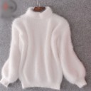 Maglione a collo alto peloso da donna 2