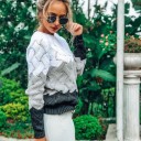 Maglione a righe da donna A2185 1