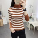 Maglione a righe da donna G307 3