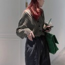 Maglione a righe da donna G389 4