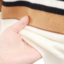 Maglione a righe per bambini con collo alto Maniche lunghe Collo alto Motivo a righe Poliestere Acetato Maglione autunnale e invernale 5