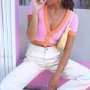 Maglione corto da donna con bottoni A2031 4