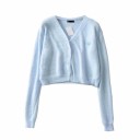 Maglione corto da donna con bottoni A2986 5