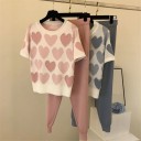 Maglione da donna a maniche corte e pantaloni 1