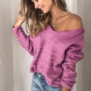 Maglione da donna a righe A2130 1