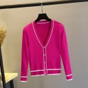 Maglione da donna a righe con bottoni 5