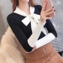 Maglione da donna con fiocco 1