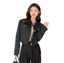 Maglione da donna con maniche lunghe e scollo a V Top elegante monocolore in cotone e poliestere Maglione universale e comodo per l'uso 14