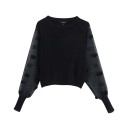 Maglione da donna con maniche trasparenti 1