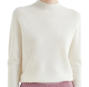 Maglione da donna in acetato e cotone con scollatura a O Maglione elegante a tinta unita con maniche lunghe Taglia universale 3