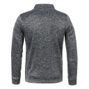 Maglione da uomo a maniche lunghe con collo alto Zip parziale Maglione in poliestere monocolore Elegante e comodo maglione moderno in più colori 11