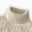 Maglione da uomo con colletto alto Monocromatico Elegante maglione invernale per uomini Maglione lavorato a maglia in stile 21