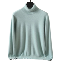 Maglione da uomo in cashmere con maniche lunghe e colletto alto Maglione in tinta unita Peluche Abbigliamento invernale elegante Maglione caldo Vari colori 14