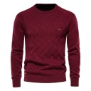 Maglione da uomo in cotone con maniche lunghe e scollo a O Maglione lavorato a maglia monocolore Moda elegante per il tempo libero Abbigliamento autunnale e invernale 7