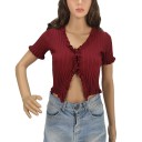 Maglione lavorato a maglia con volant da donna 10