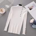 Maglione lavorato a maglia da donna con bottoni 7