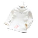 Maglione lavorato a maglia per bambini con collo alto rifinito e motivo ricamato Maglione caldo monocolore in cotone, acrilico e poliestere Top alla moda per ragazzi e ragazze 2