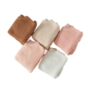 Maglione lavorato a maglia per neonati con volant in cotone e acrilico Maniche lunghe Top loose a tinta unita con scollo rotondo O-neck per ragazze e ragazzi 5