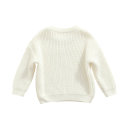 Maglione lavorato a maglia per neonati in cotone con maniche lunghe Maglione casual ampio autunnale e invernale Abbigliamento monocolore per ragazze e ragazzi 2