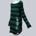 Maglione lungo a righe da donna con strappi 5