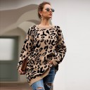 Maglione lungo da donna con motivo leopardato 3